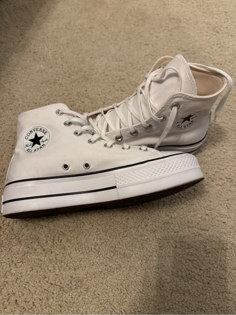 Converse High Top Platform Sneakers - White
